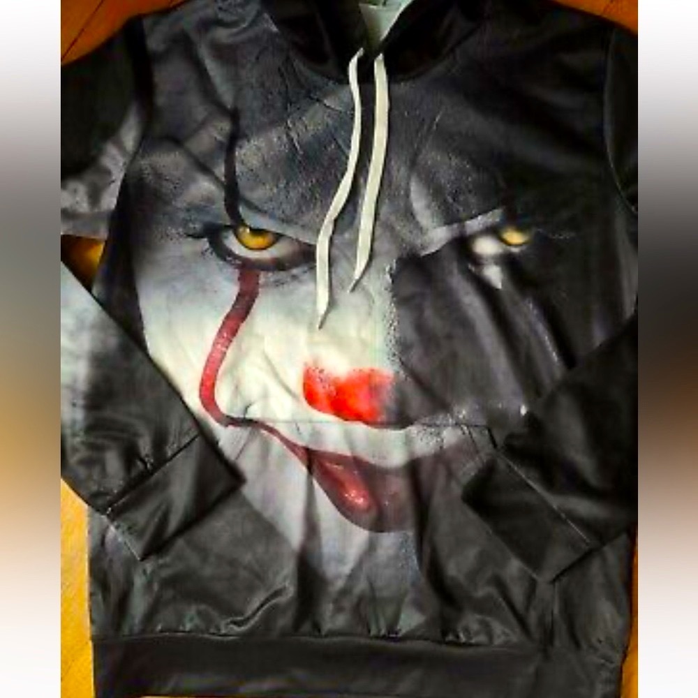 New black Pennywise hoodie pullover, unisex size M .